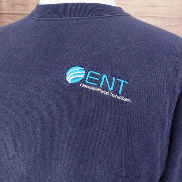 VINTAGE CHAMPION REVERSE WEAVE FADED BLUE CREW NECK SWEATSHIRT SZ L 00s - Picture 2 of 8